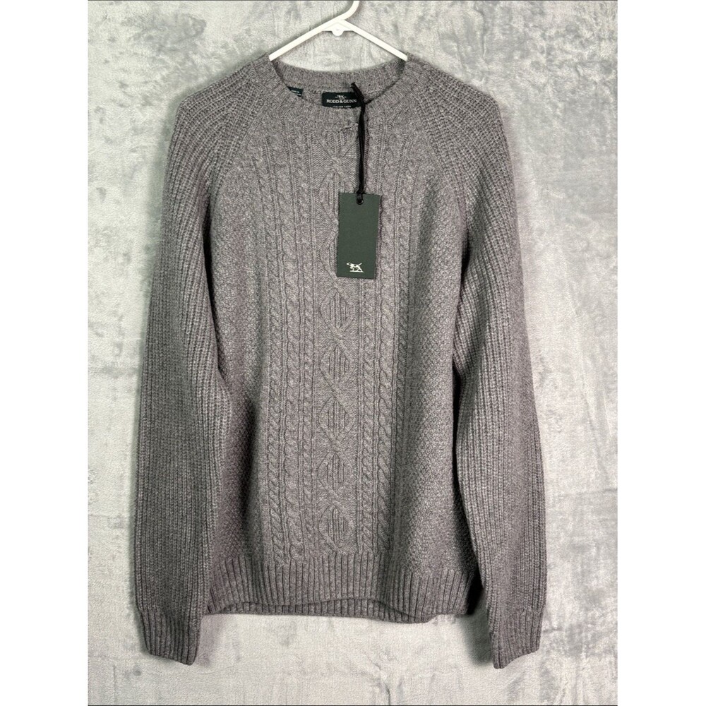 NWT New Rodd & Gunn Gray Wool Blend Mount Tasman Knit Mens Sweater Size XL FLAW